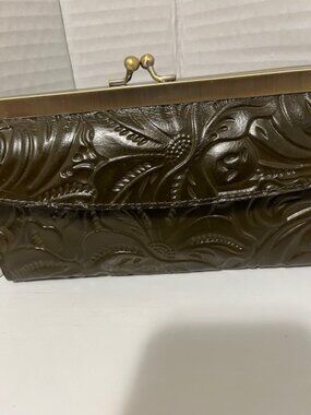 Patricia Nash tooled leather wallet.